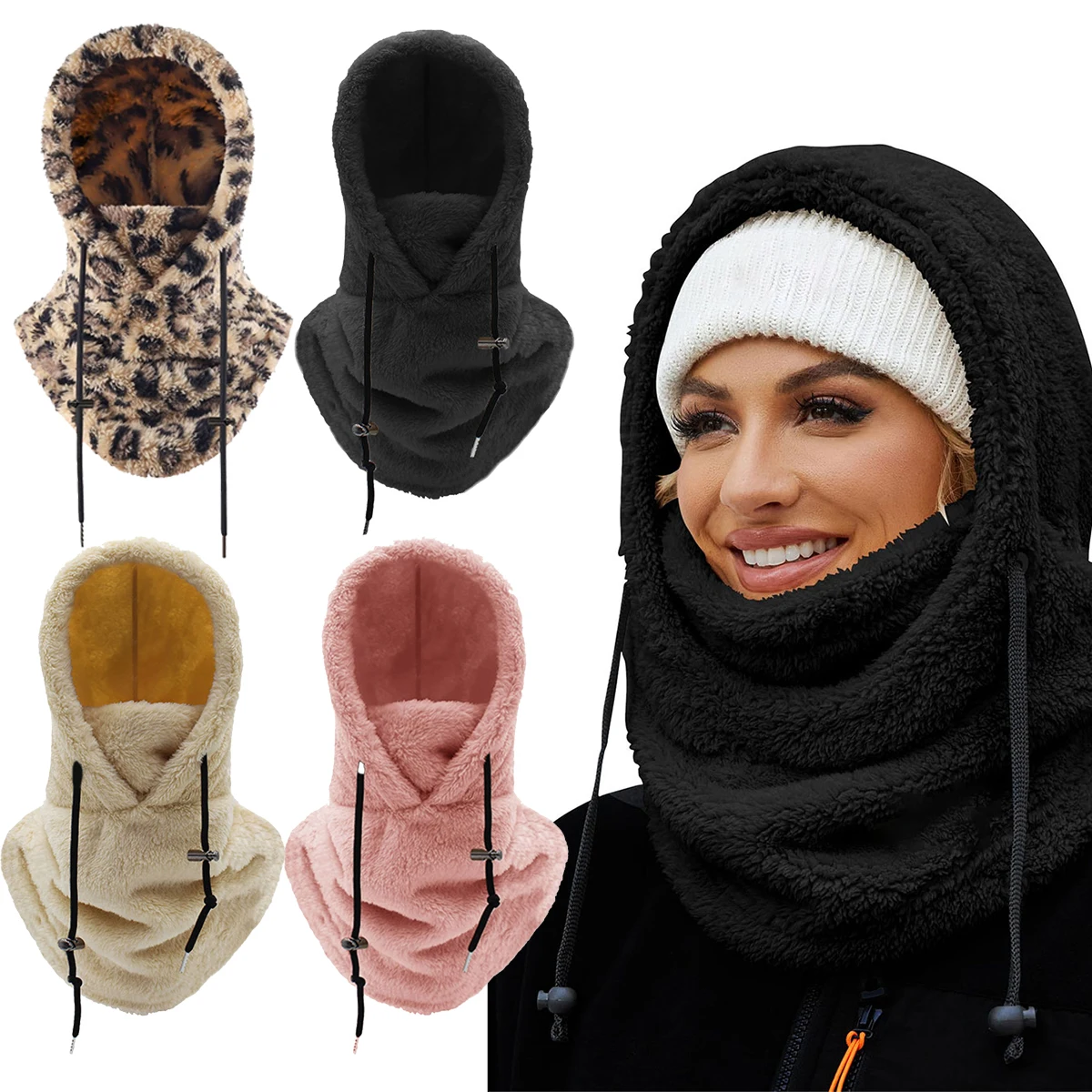 Balaclava Wind-Resistant Winter Face Mask,Fleece Ski Mask for Men and Women,Warm Face Cover Hat Cap Scarf