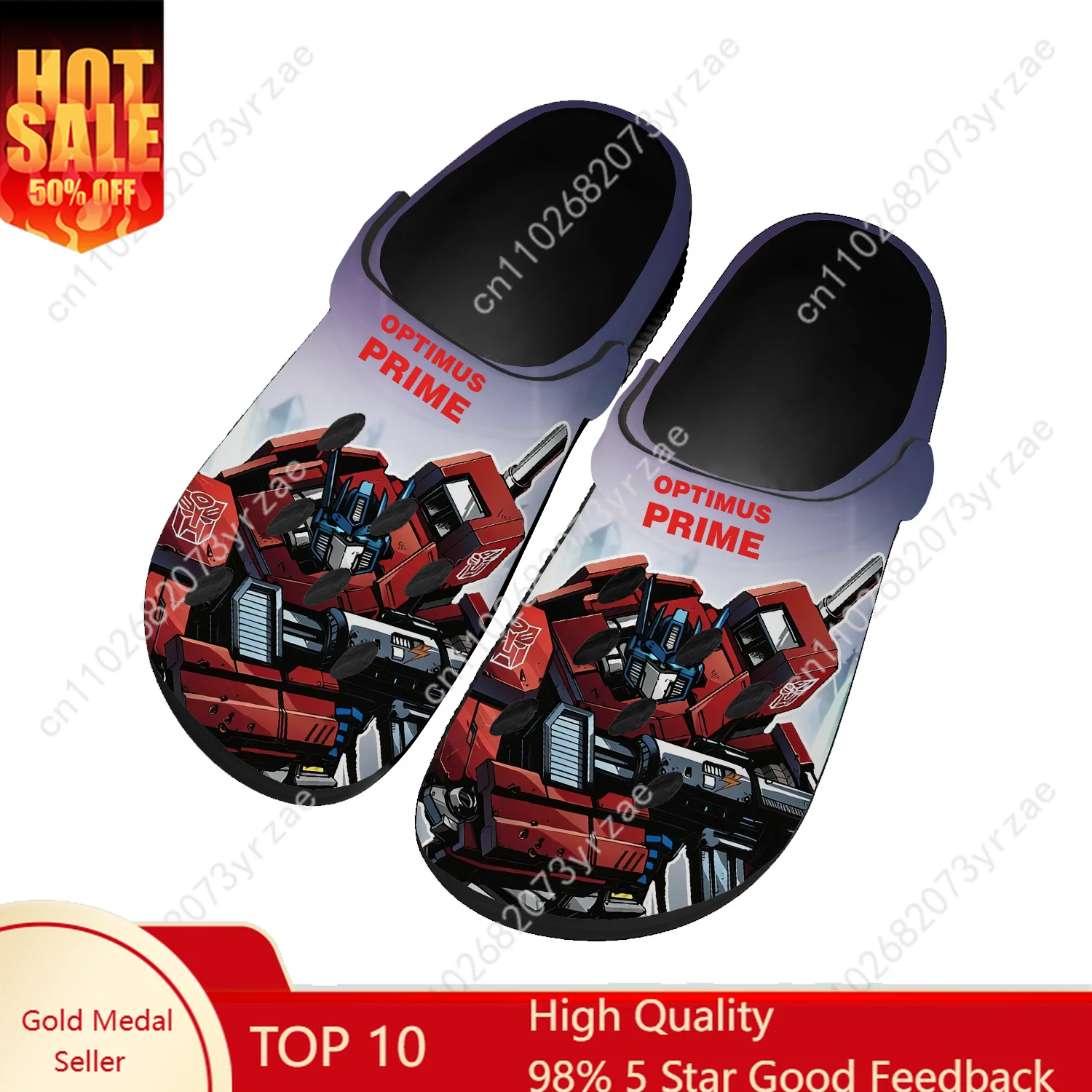 

Optimus Prime Home Clogs Hot Cartoon Game Mens Womens Teenager Fashion Tailor Made Water Shoes Beach Slippers Sandals