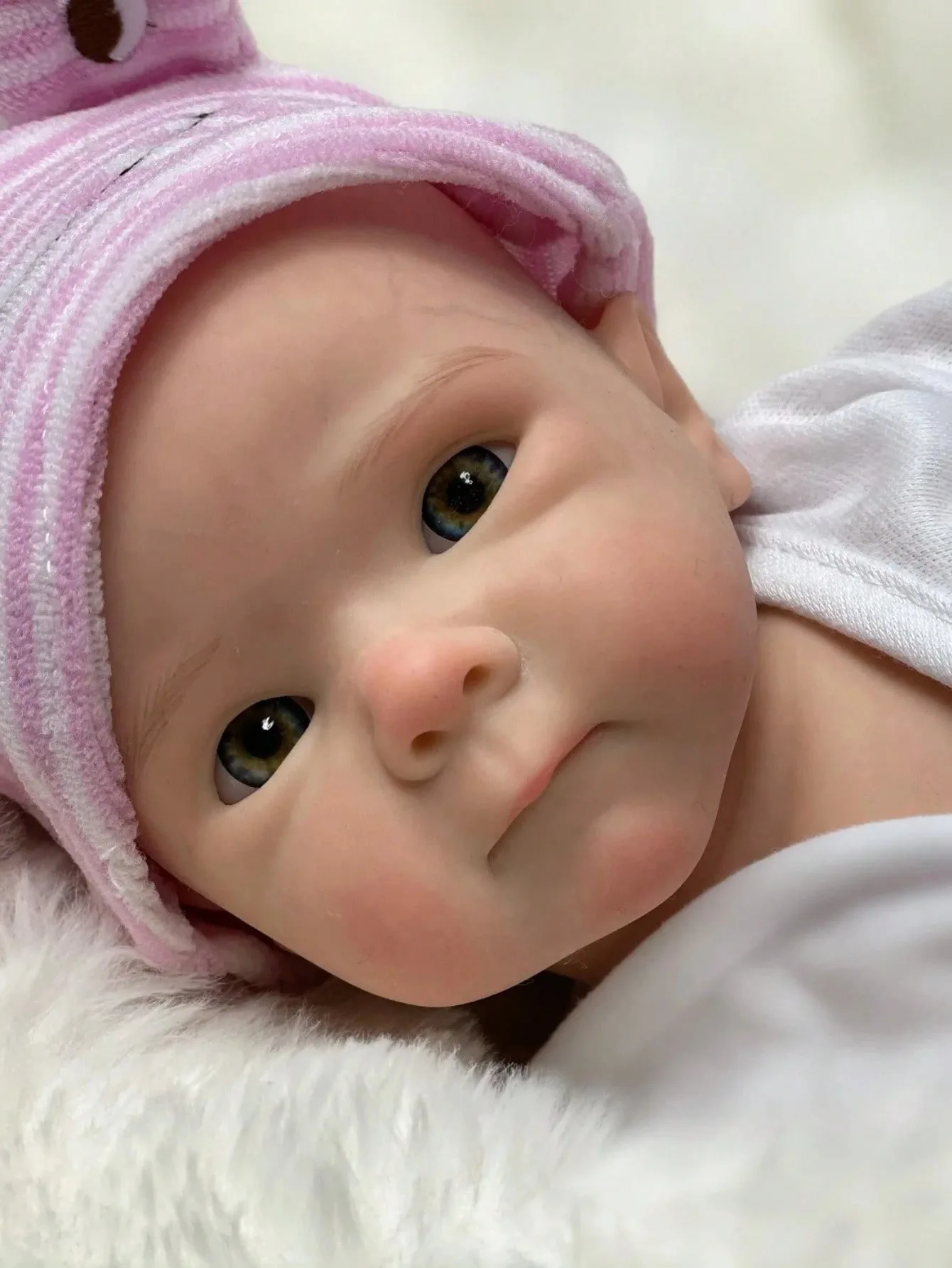 13인치 3D 페인팅 스킨 신생아 베이비돌 소프트 터치 실리콘 베베 리본 베이비돌 (추가 옷 포함) 어린이 생일 선물