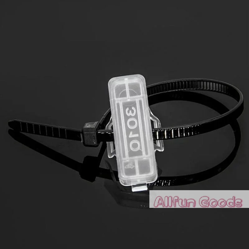 [TG835]100pcs Cable Label Tag Box Transparent Plastic Cable Tie Marker Wire Sign Name Holder Display Identification Seal Case