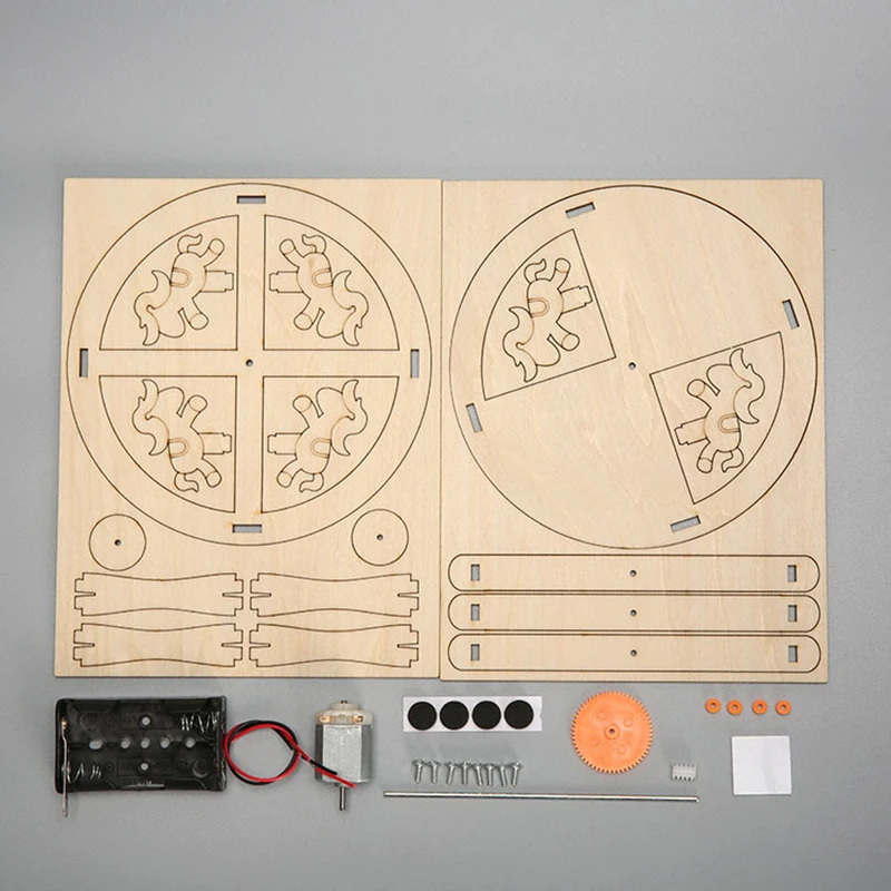 목재 회전목마 키트 DIY 과학 조립 프로젝트 3D 나무 퍼즐 조립 모델 세트 교육용 장난감