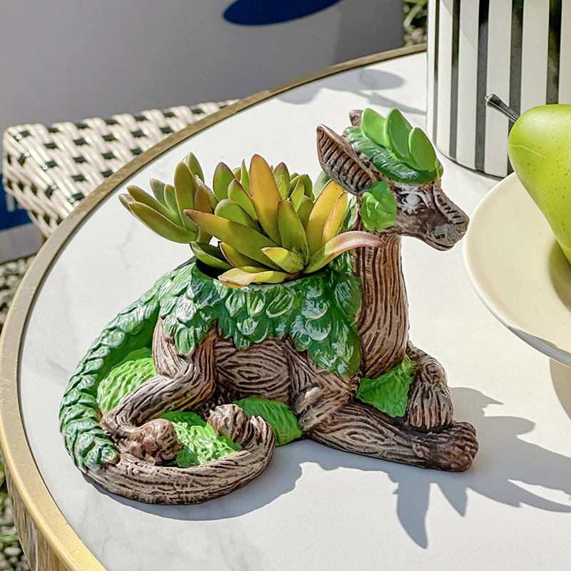 الإبداعية شجرة التنين اناء للزهور نبات عصاري حديقة تمثال الراتنج عشاق الطبيعة مثالية للأصدقاء الأسرة هدية