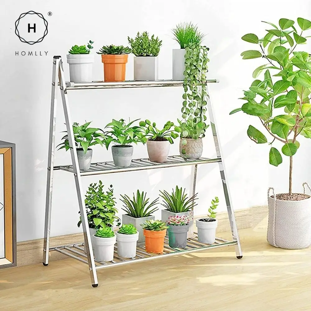 Homlly 2 / 3 Tier Stainless Steel Flower Planter Organizer Rack