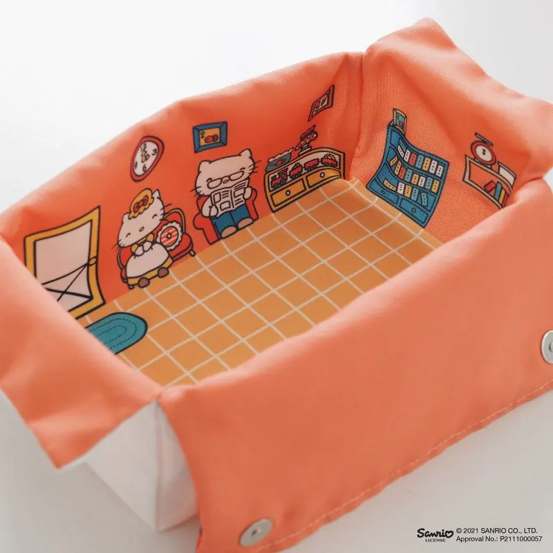 Caja de pañuelos de dibujos animados Kawaii Hello Kitty, papel de dibujo para el hogar, decoración de escritorio para sala de estar, accesorios para mujer al por mayor