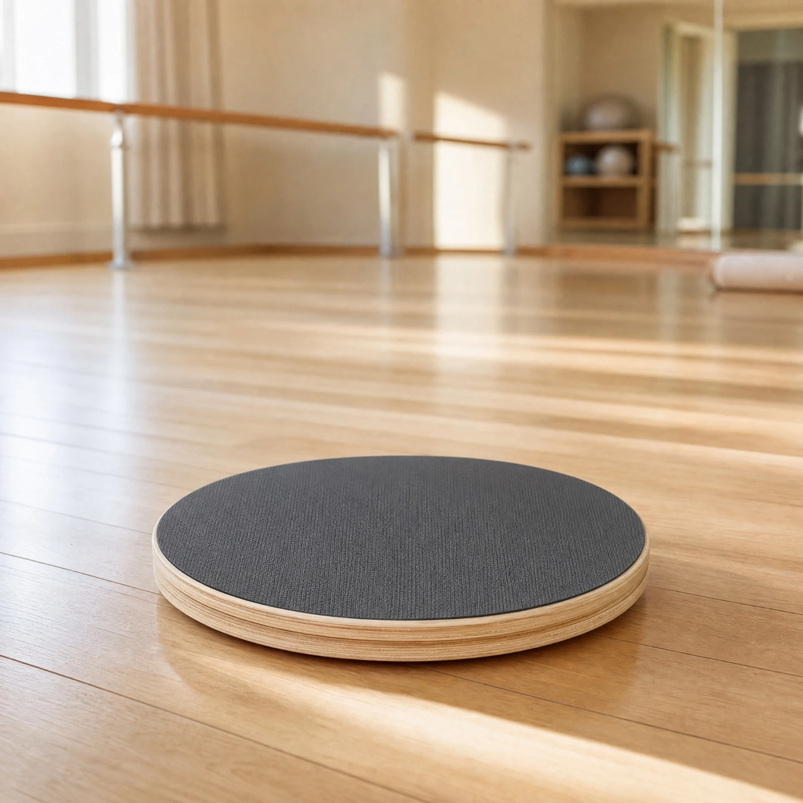 Wooden Rotating Exercise Board Versatile Wooden Balance Board with Anti-Slip Surface Compact Floor-Protecting for Home Workouts