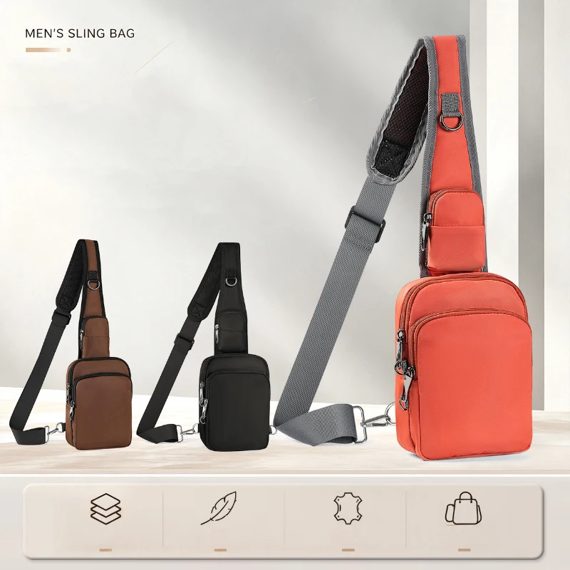 Casual Nylon Crossbody Bag Outdoor Travel & Hiking Crossbody Bag Multi-layer Storage Practical Portable Zippered Purse Unisex