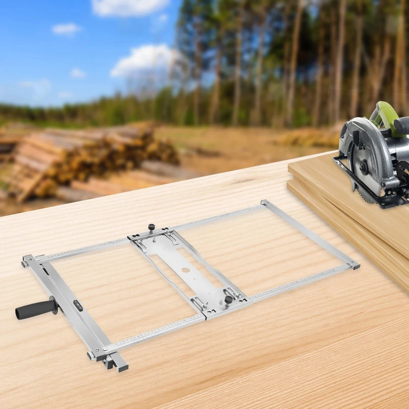 Stainless Steel Circular Saw Edge Guide, Adjustable Cutting Board, Dual Precise Scales & Bubble Level for Straight Line Cutting