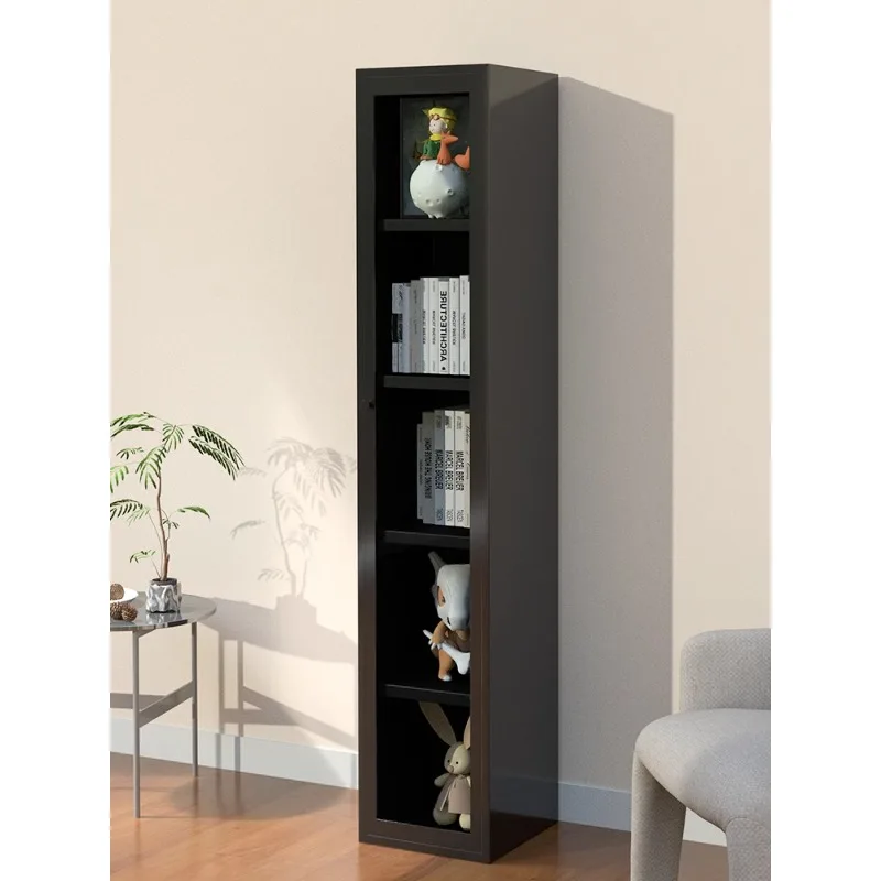 Single door wrought iron bookcase, glass door, dustproof bookcase, Nordic simple storage cabinet, storage cabinet