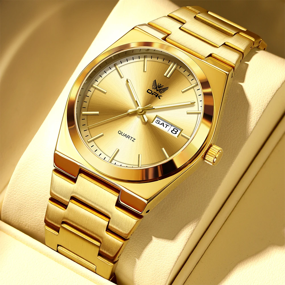 OPK 8189 Fashion Men Quartz Watch Date Display Stainless Steel Strap Small Dial Luminous Function Waterproof Watch For Men