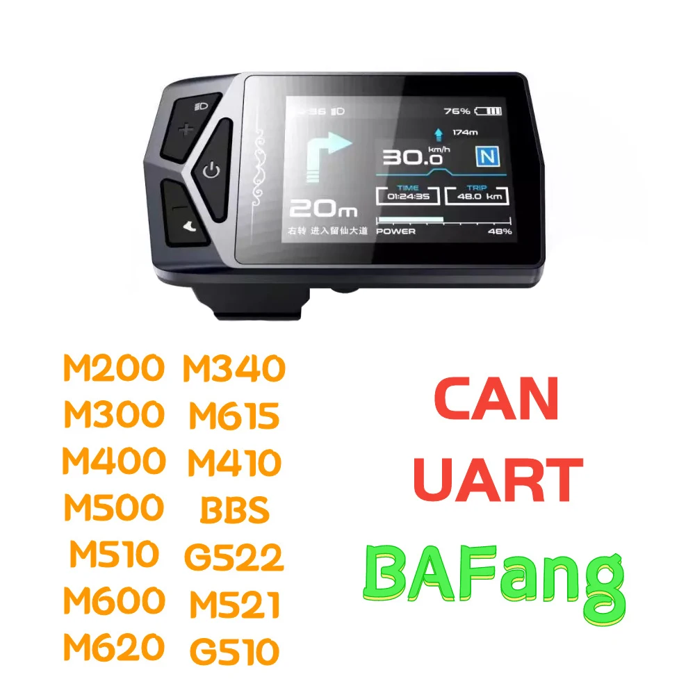 

EB02 Display For Bafang Mid Motor, Breaking Speed Limits Bluetooth Call Reminder Map Navigation BBS0102 HD M200 M400 M510 M600