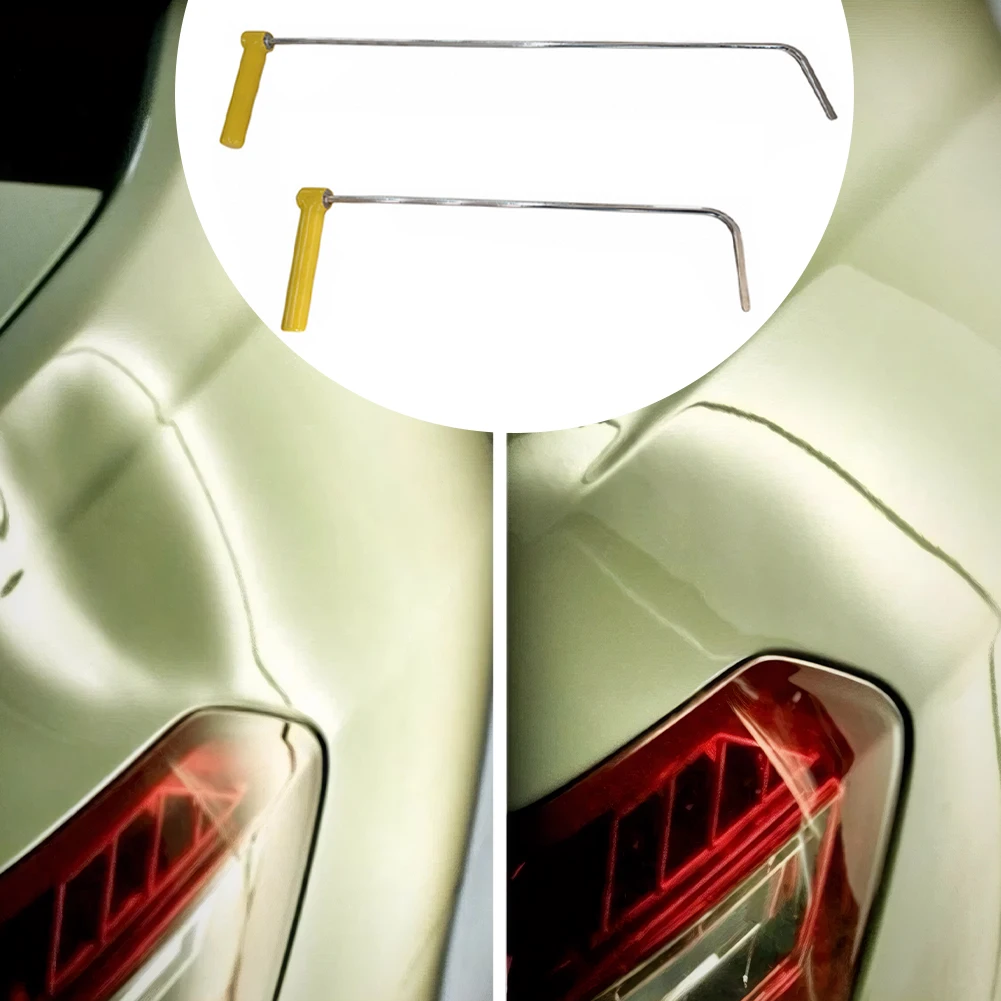 

2Pcs Car Dent Repair Hooks Stainless Steel Car Body Dent Removal Hook Car Body Dent Removal Crowbars for Hail Damage