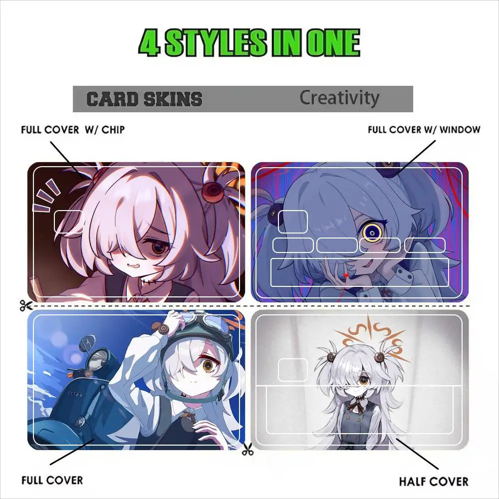 Itagaki Kanoe Blue Archive   Sticker Film Tape Skin for Credit Card Debit Card Waterproof Stickers Cartoon