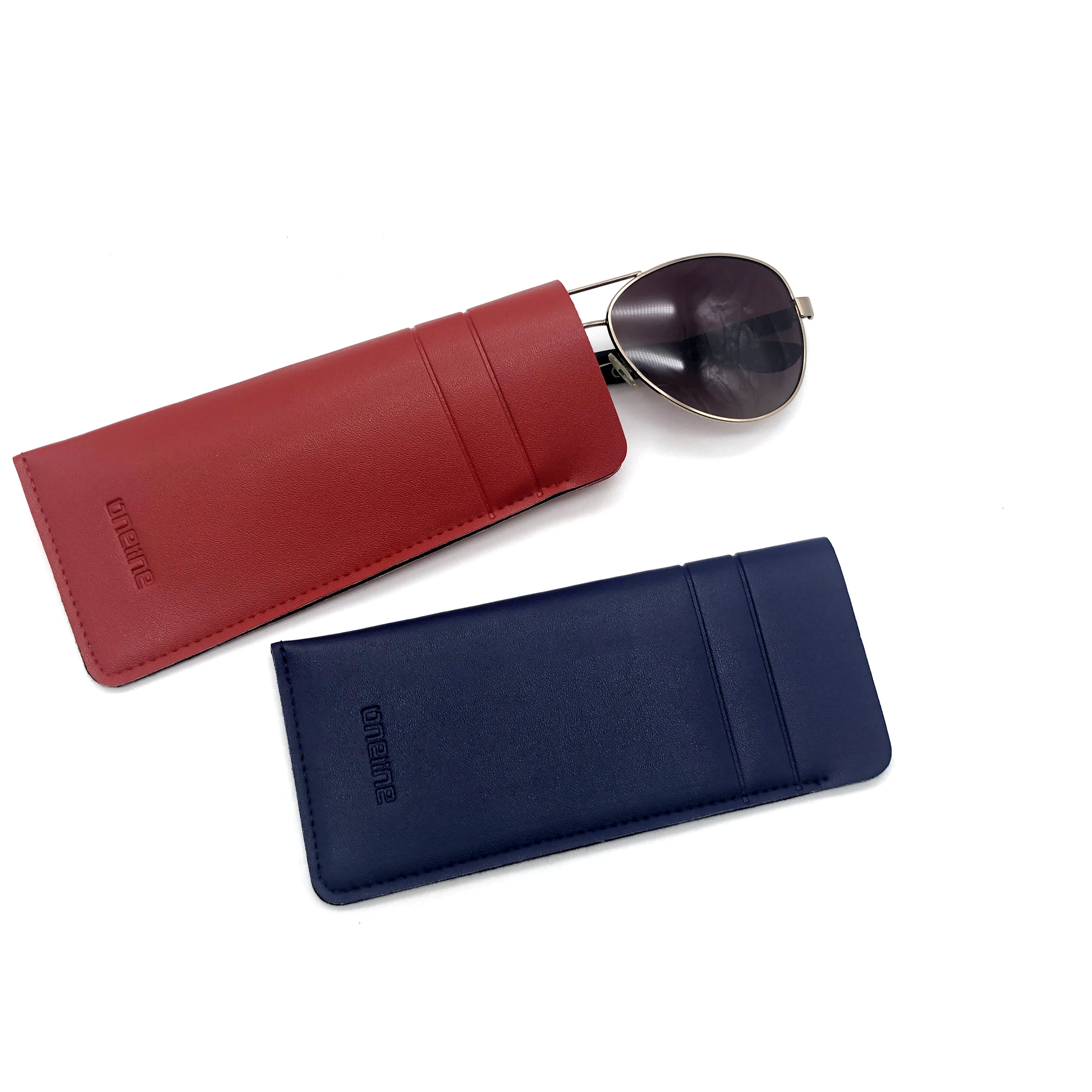 Custom Pu Sunglasses Packaging Leather Glasses Spectacle Case Pouch Bag for Sunglasses
