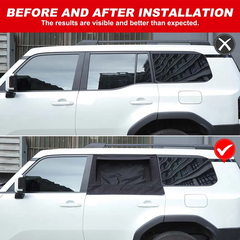For Toyota Prado LC250 2024+  Car Rear Door Window Protector Insect Screen Ventilation Accessories Car Protection Accessories