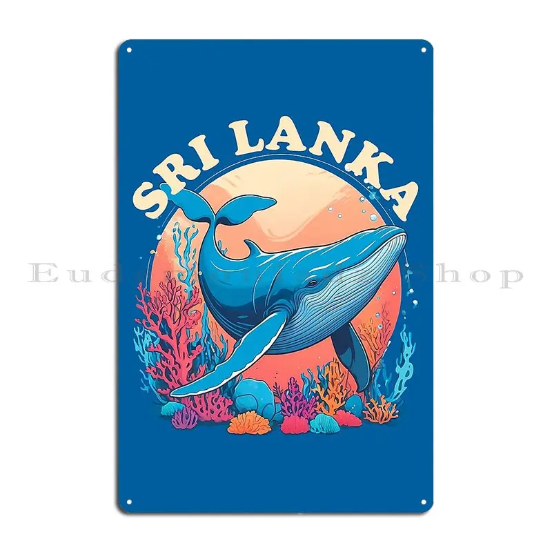 Blue Whale Watching In Sri Lanka Metal Sign Create Party Plates Decoration Character Wall Mural Tin Sign Poster