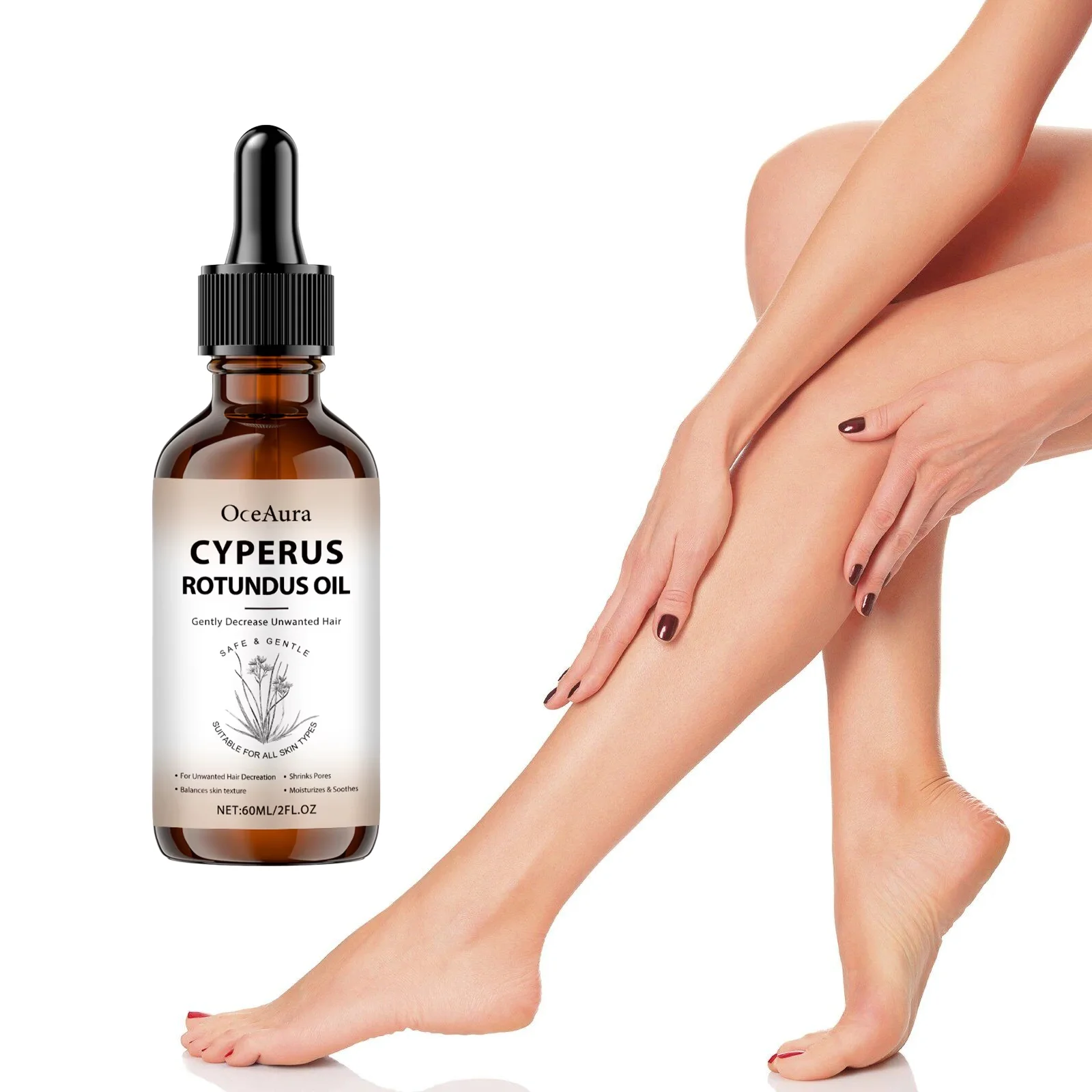 

Масло Cyperus Rotundus OceAura 60 мл: успокаивает кожу, уменьшает покраснения, освежает, замедляет рост волос, уход после бритья.
