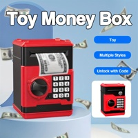 Creative Piggy Bank Automatic Mini Safe Coins Cash Saving Money Box Password Counter Code Key Lock Coin Bank ATM Child Gift