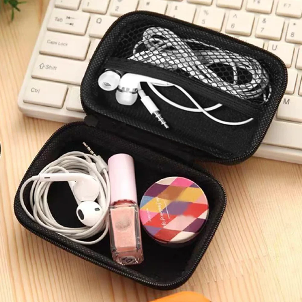 

Portable Waterproof Zipper Earphone Case EVA Protective Box for USB Coin Memory Card Circle Storage Pouch Bag