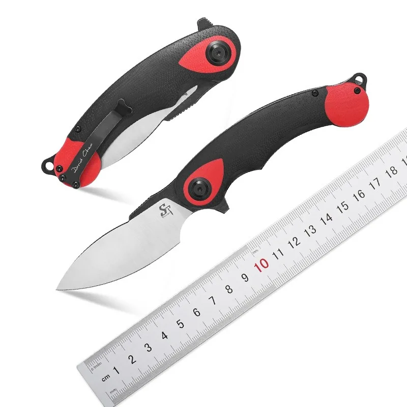 

Sitivien ST157 Outdoor Camping Folding Knife 14C28N Blade Micarta/G10 Handle Pocket Survival Tactical Hunting Knives EDC Tools