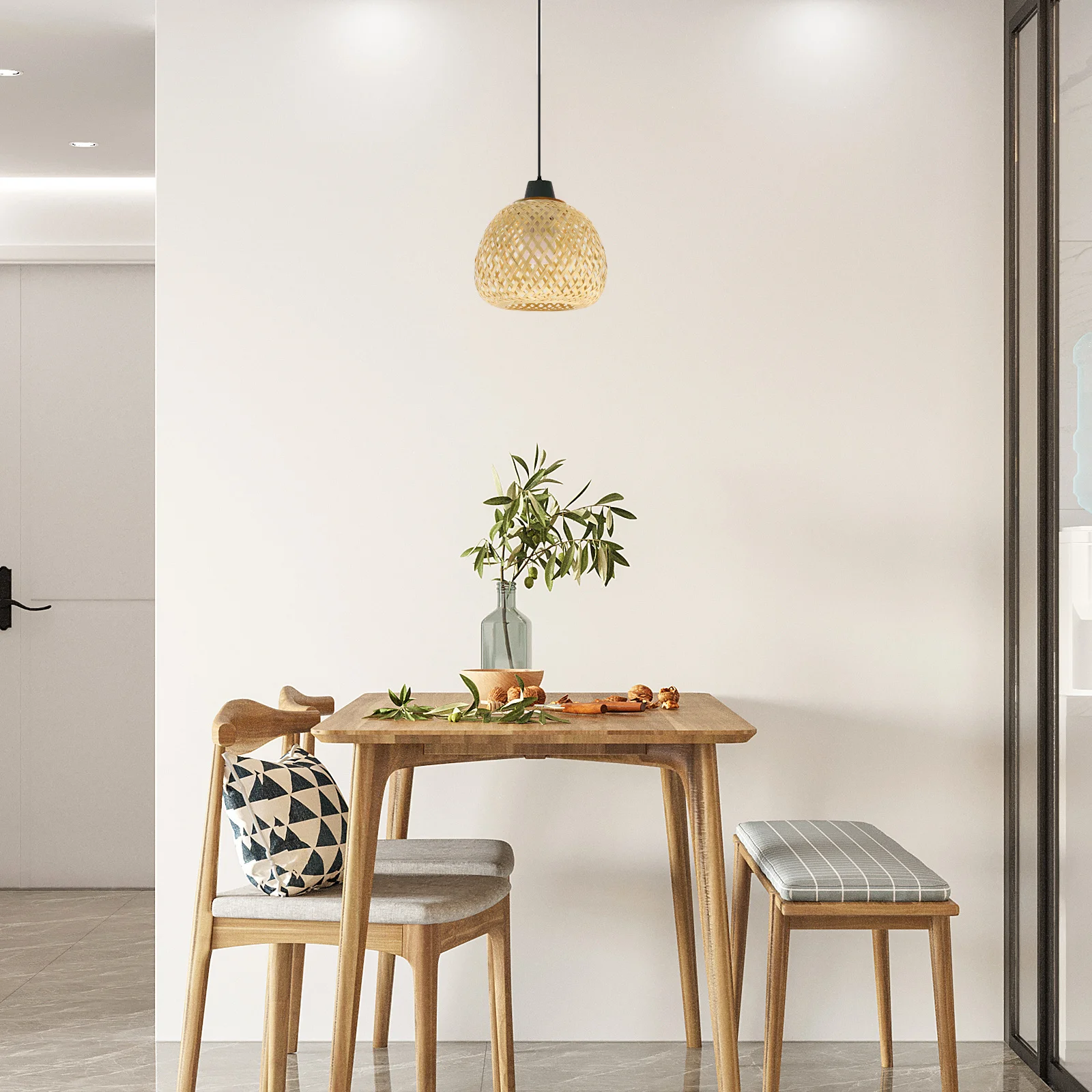 

Rustic Woven Bamboo Lampshade for Hanging Lamp Ceiling Light Soft Light Effect Easy Install Decorative Shade Bamboo Lamp Shade