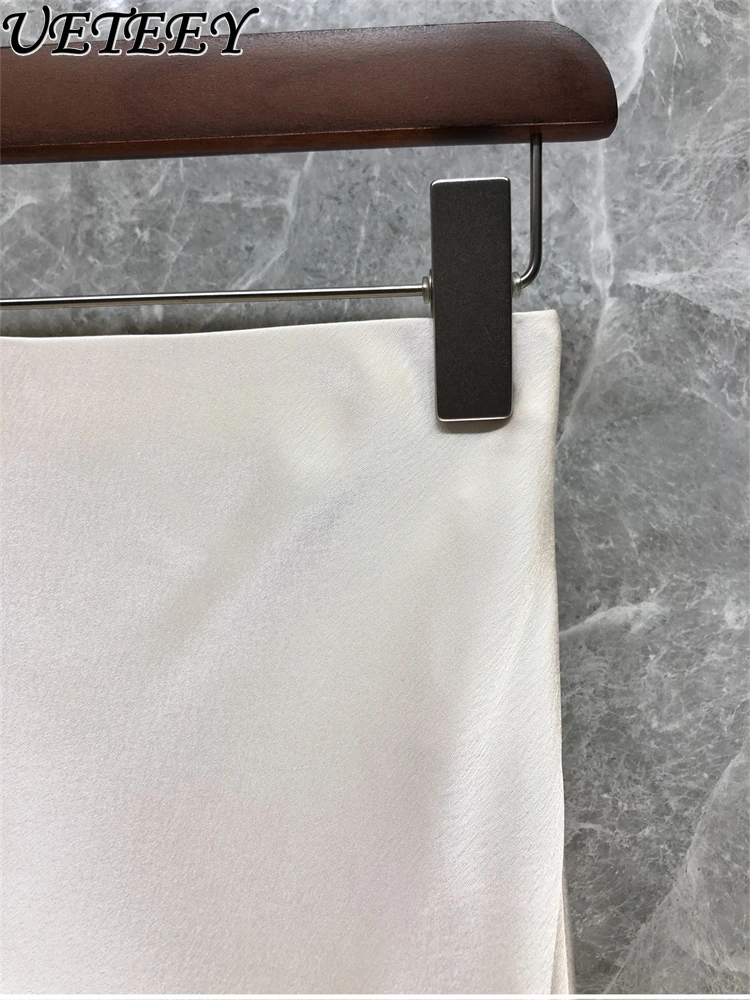 Mode Hohe Taille Satin Split Langen Rock frauen Frühling Sommer Temperament Helle Einfarbig A-line Maxi Röcke Faldas