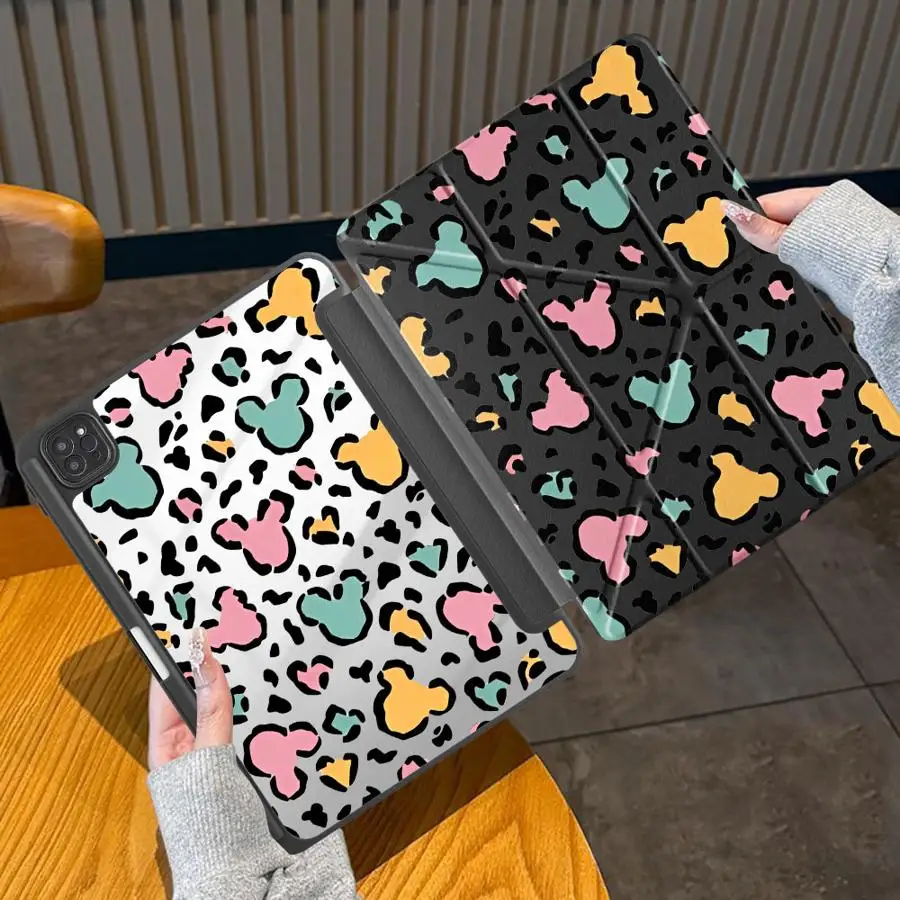 Holder Cover Tablet Case For iPad Pro 11 10 9 8 7 th 12.9inch Air 4 5 M3 M2 M4 11inch Mini 6 7 Pro 2025 Cute Animal Print