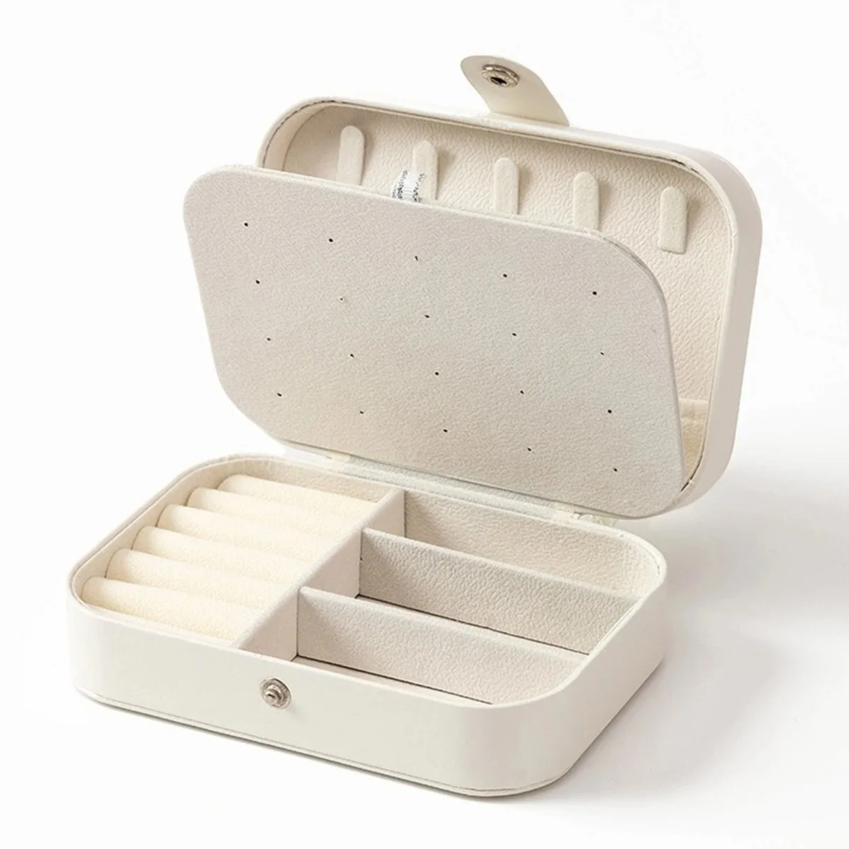 2026 new Portable Mini PU Leather Jewelry Box Velvet Lined Travel Case for Ring Earring Necklace Storage Organizer