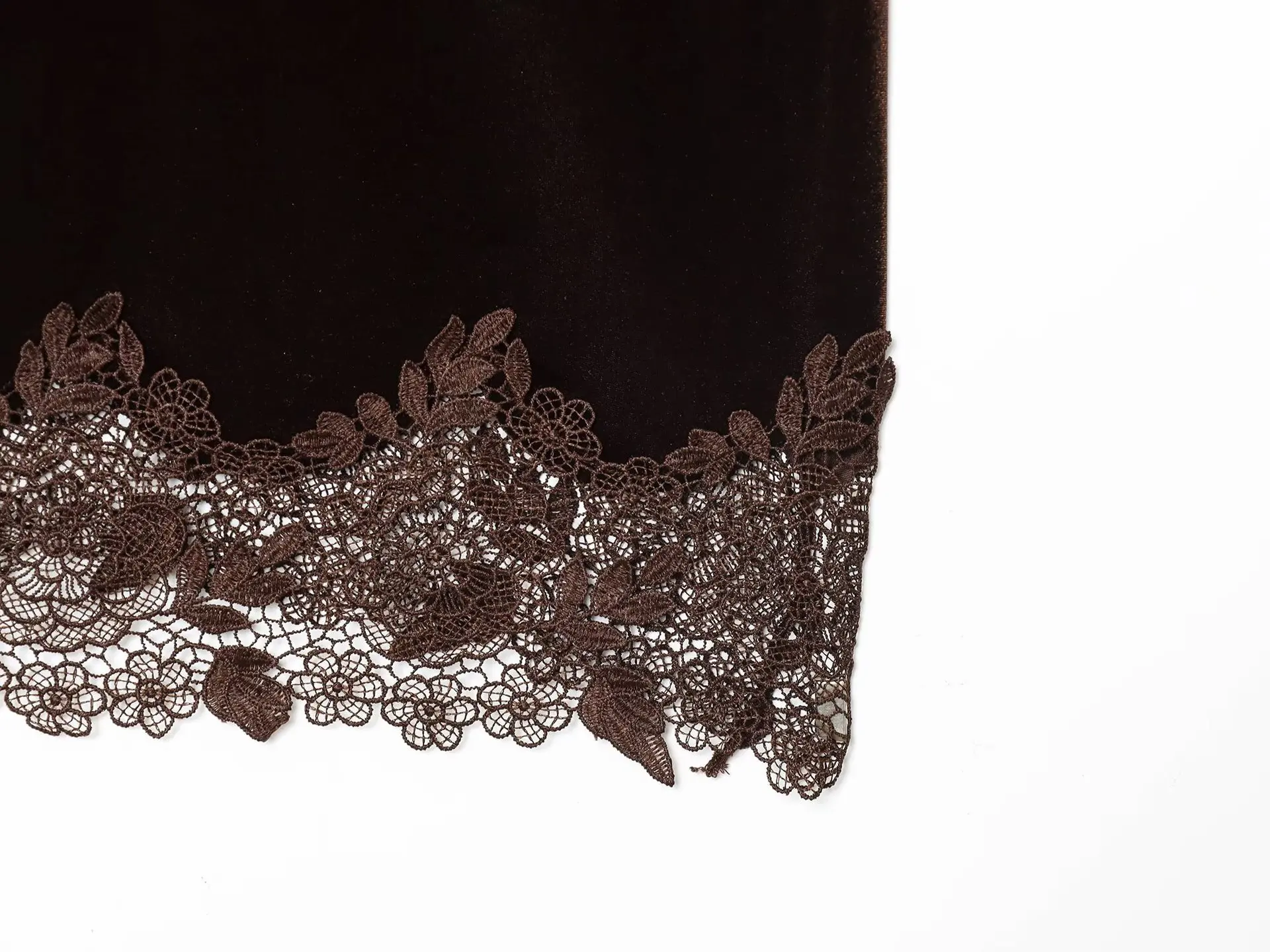HH Damen Elegantes Samt-Top mit Spitzenbesatz V-Ausschnitt Ärmellos Spaghettiträger Rückenfreies Top Sommer Casual High-Street-Oberteil – Detail 10