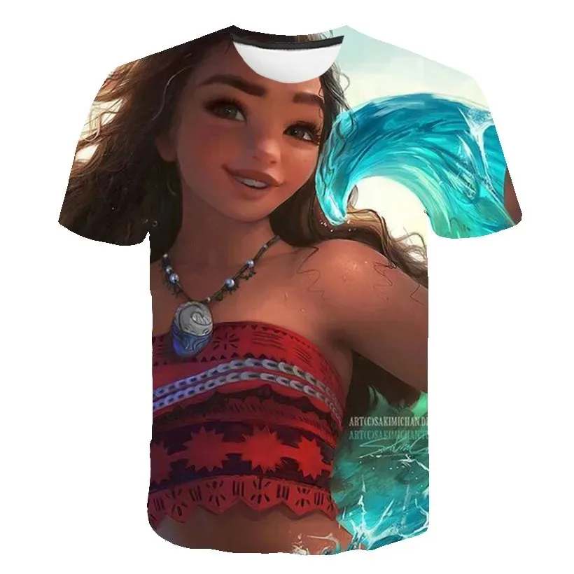 Moana 3D Printed Children\'s T-shirt Fashion Cute Cartoon Girl T-shirt