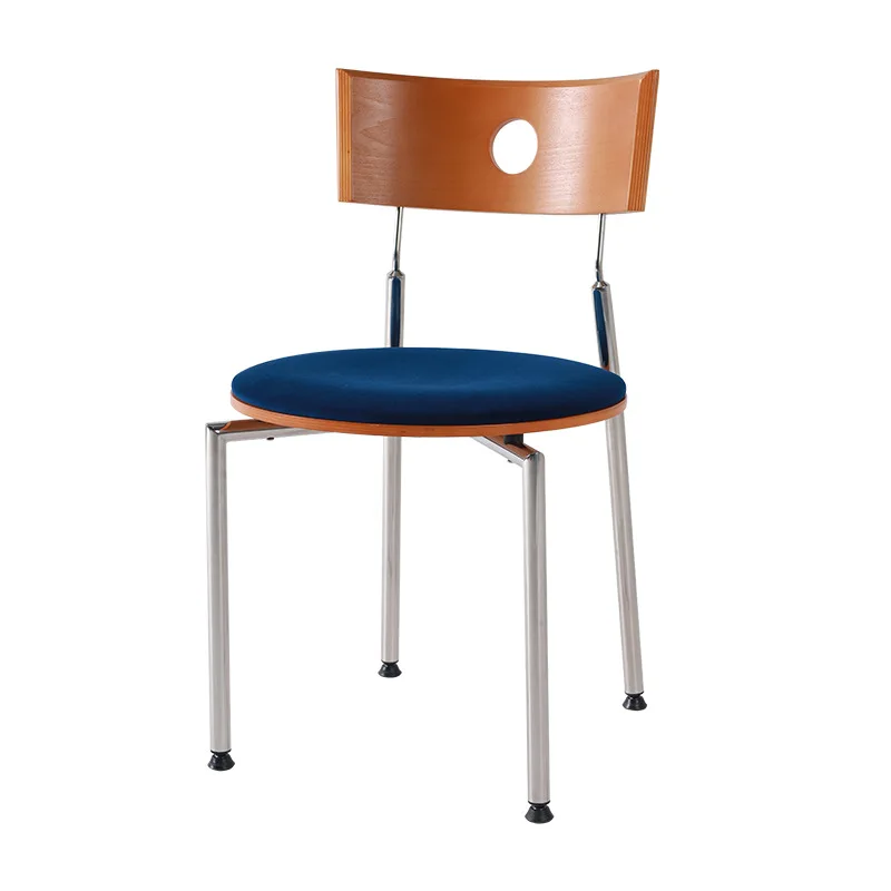

Retro enlarged seat cushion dining chair, household medieval style simple dining chair
