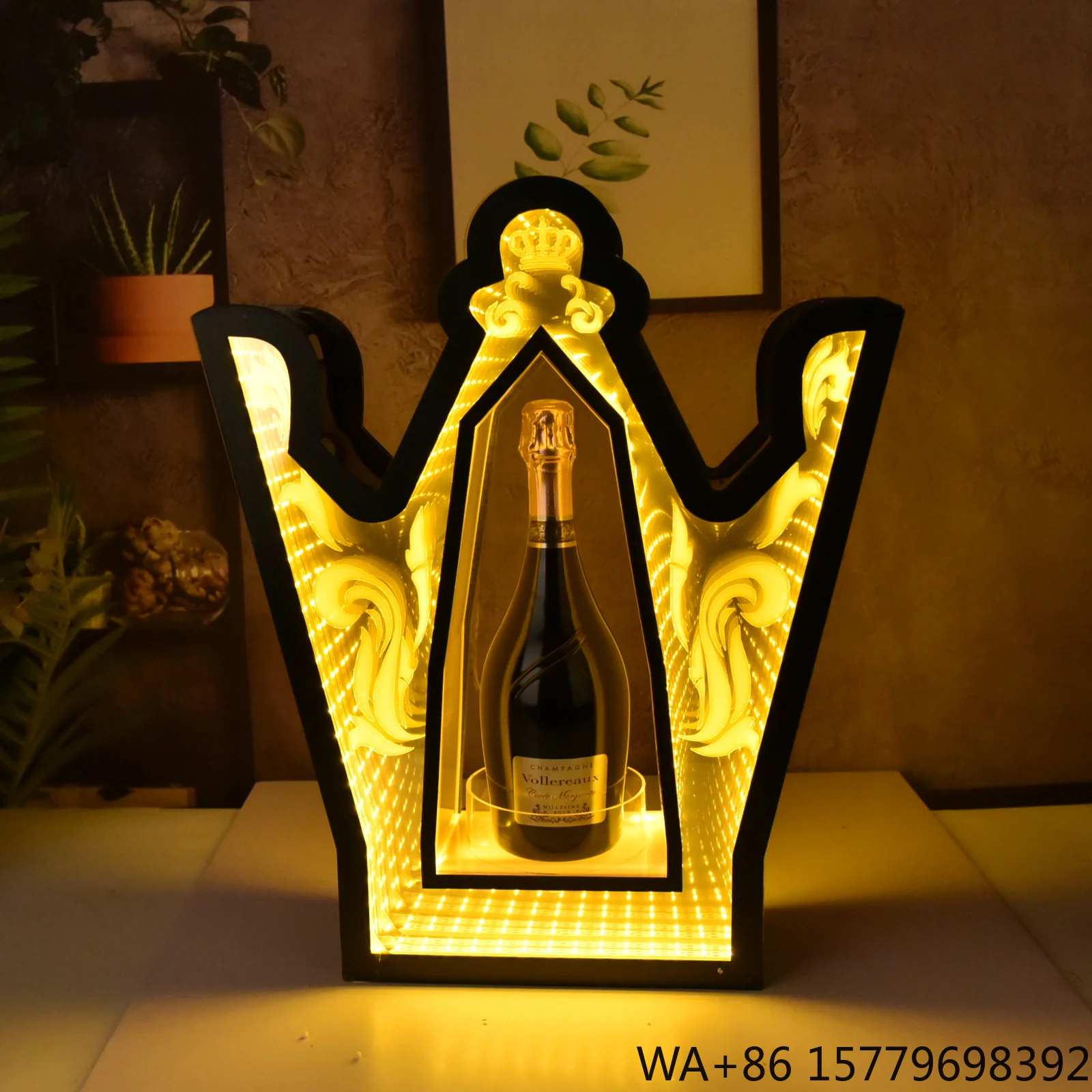 Glorified Led Custom  POS or POP up Acrylic Wine Bottle Glorifier Led Lighting Display Stands for Club and Night Bar