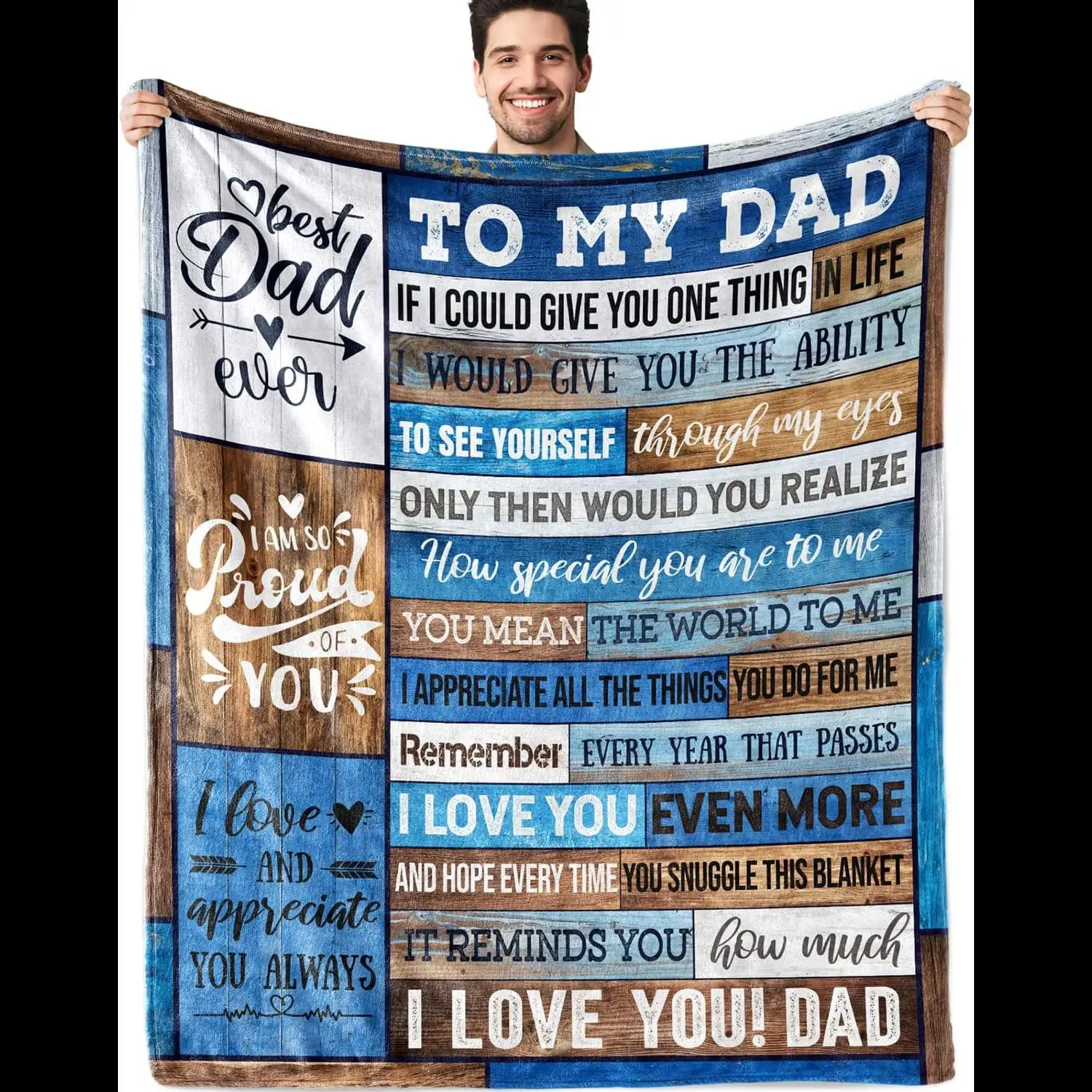 

Personalized Dad Birthday Gift Soft Throw Blanket x Inch for Home Sofa Bedding Best Gifts for Father from Daughter Son