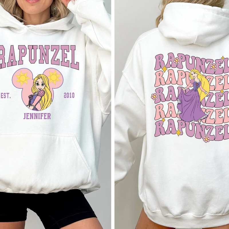 

Спортивная одежда Disney Rapunzel and Flynn Knight, женские толстовки с капюшоном на осень и зиму, новая мужская и женская повседневная модная уличная одежда