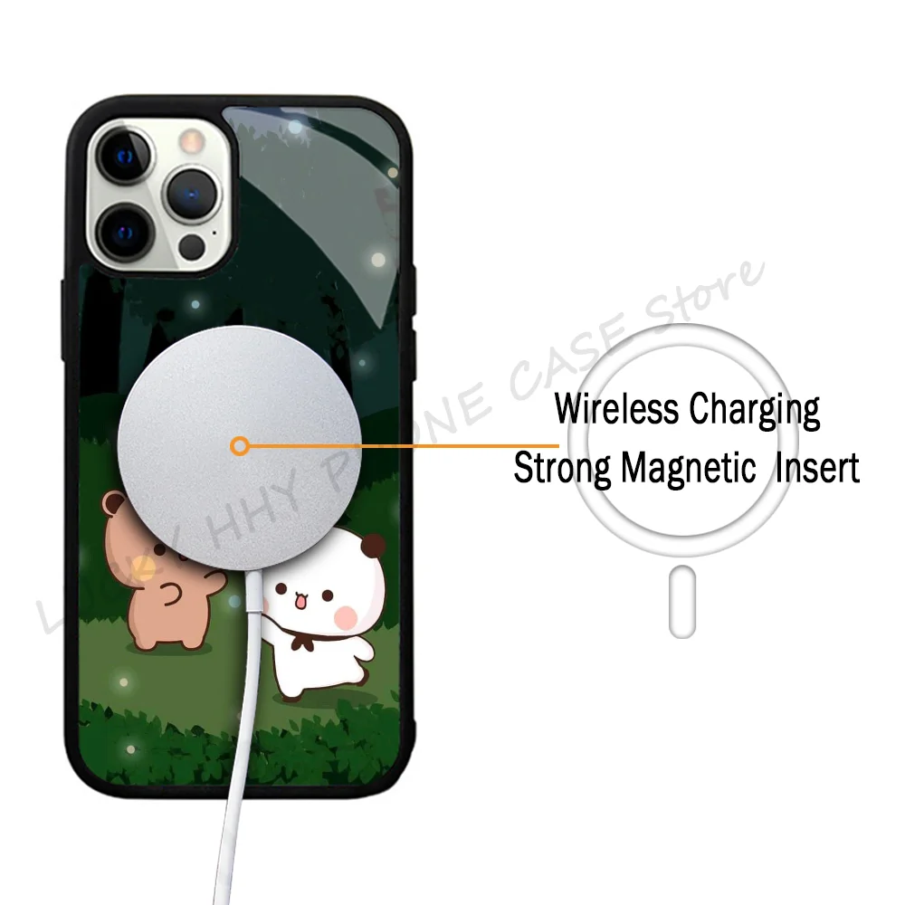 Cute Phone Case Strong Magnetic For IPhone 15 14 13 Pro Max 11 12 Mini B-BuBu DuDu For Magsafe