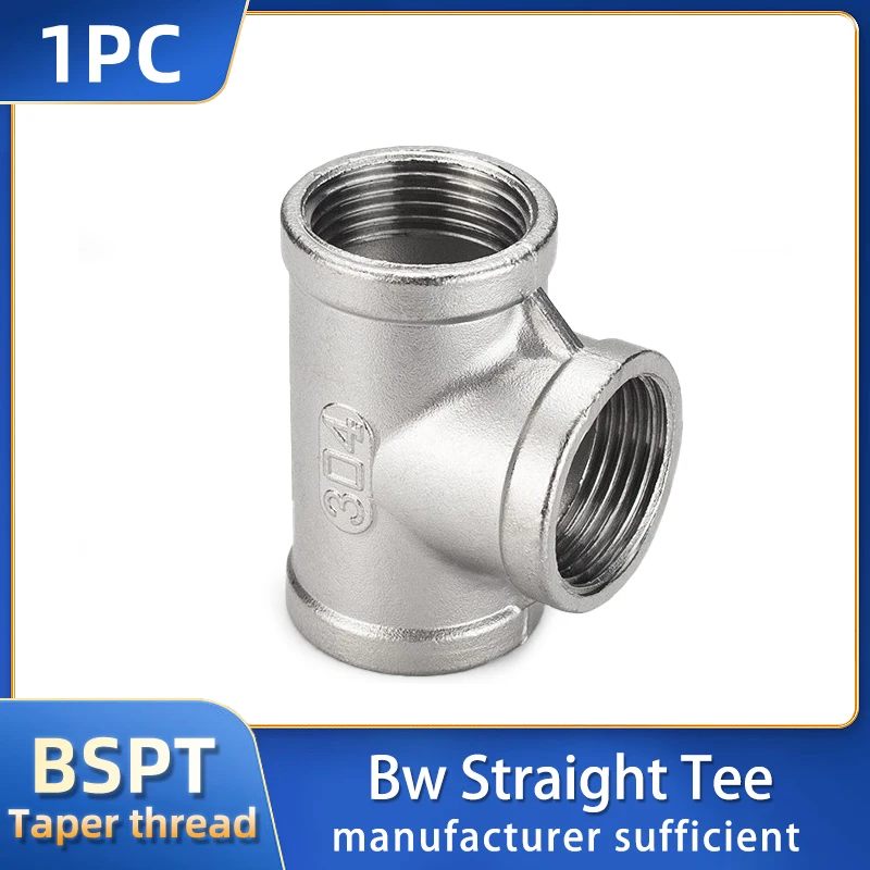 

304 stainless steel internal thread tee joint screw thread water pipe internal thread tee precision casting fittings 1 inch 4 po