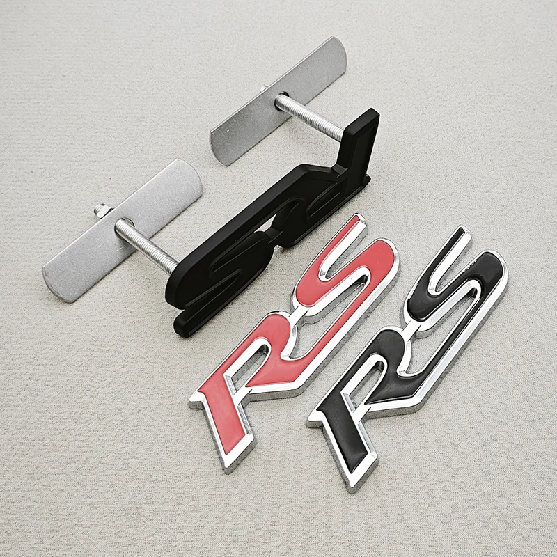 3D Metal Car Styling RS Logo Rear Fender Trunk Badge Front Grille Emblem Sticker For FIT Jazz Civic HRV Jade Auto Acceessories
