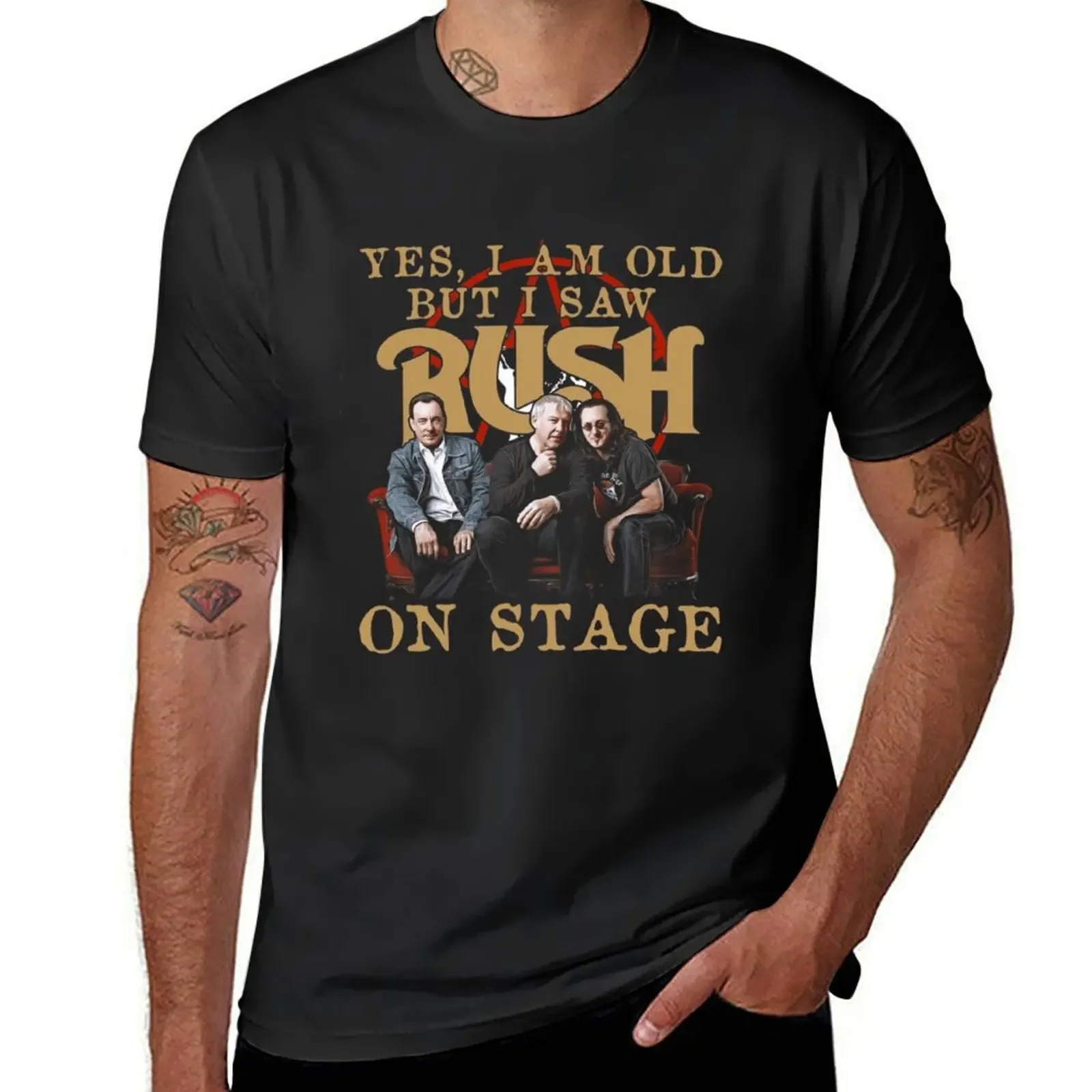 Rush Yes I Am Old But I Saw Rock On Stage Lee Lifeson Peart T-Shirt anime tshirt animal prinfor boys mens graphic t-shirts anime