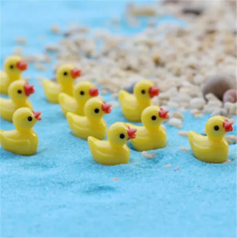 10Pcs/set Interesting Miniature Duck Fairy Garden Mini cute little yellow duck Resin Crafts For Home plants Decoration