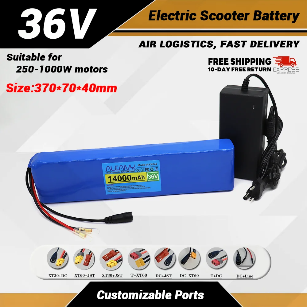 

36V 14000mAh 10S4P Rechargeable Li-ion Battery pack for Electric Scooter 250-500W electric motor with 42V batterise 20A BMS