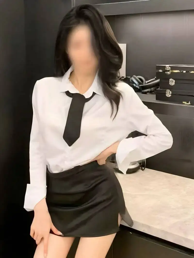 

Сексуальная женская секретарша, облегающая облегающая юбка с белым воротником, сексуальное чистое желание, очаровательные комплекты юбок с длинными рукавами, элегантные JZCC