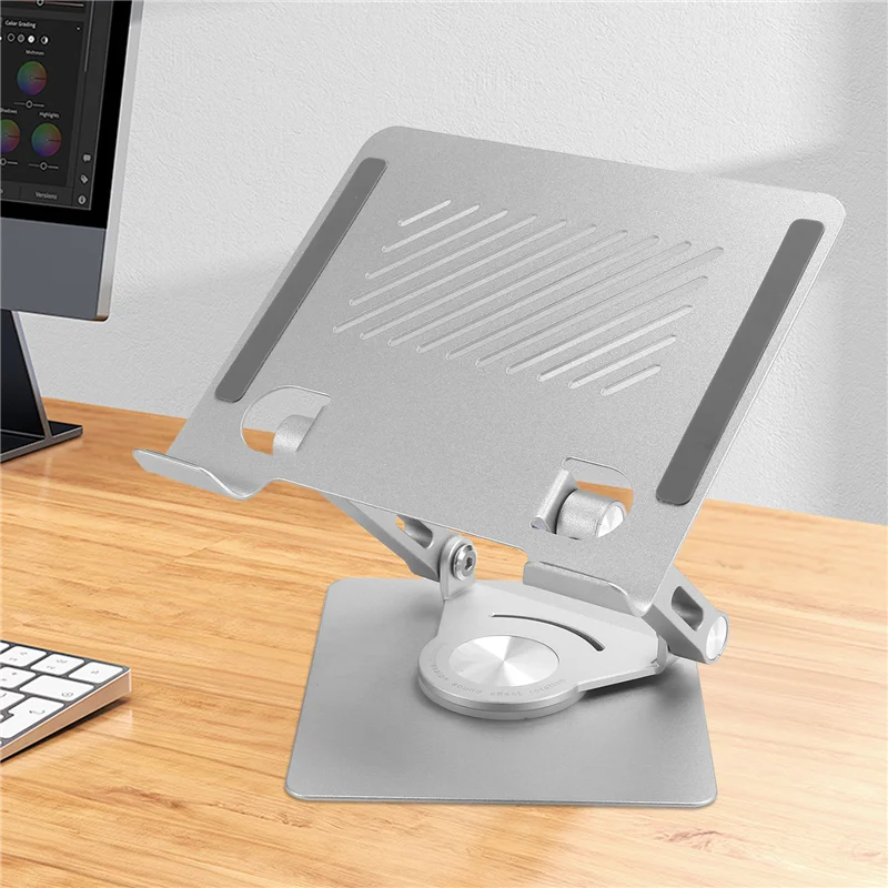 حامل كمبيوتر محمول دوار 360 درجة، حامل مريح للرفع، حامل لوحي، حامل تبريد قابل للدوران، حامل سطح المكتب للكمبيوتر اللوحي