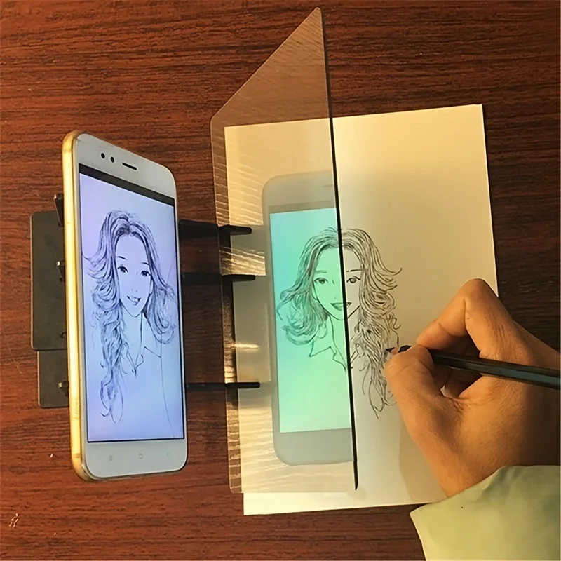 Portable Optical Drawing Copying Board Imitation Tracing With Projection Screen Learning Tool Suitable For Mobile Tablet