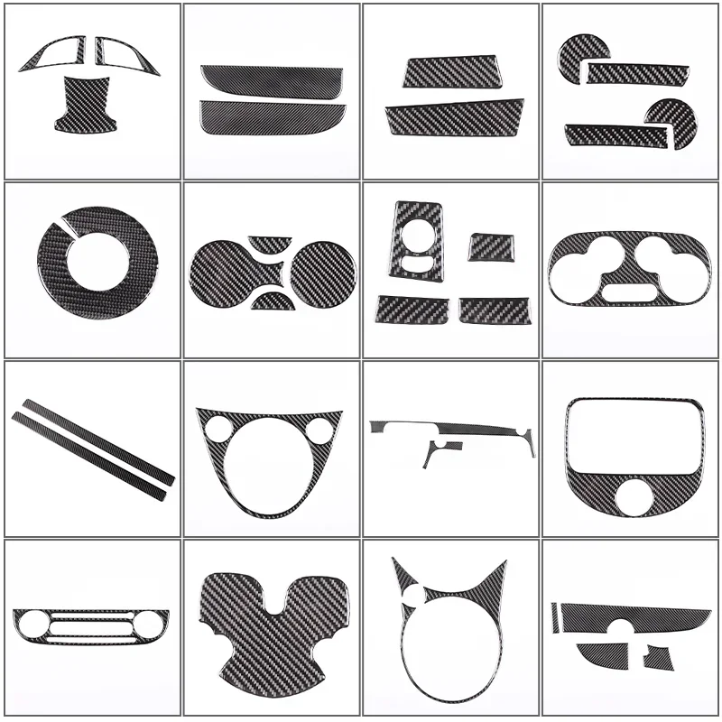 For 2007-19 Fiat 500 soft carbon fiber car steering wheel button frame sticker car interior and exterior decoration accessories