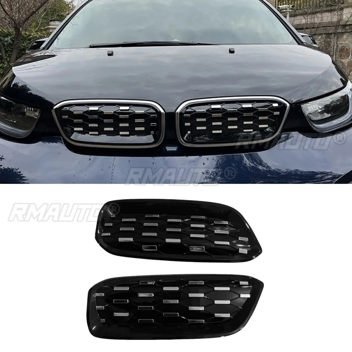 

Car Bumper Grill Decorative Strips Racing Grille Body Kit Front Bumper Grill For BMW i3 2013-2011 Exterior Part