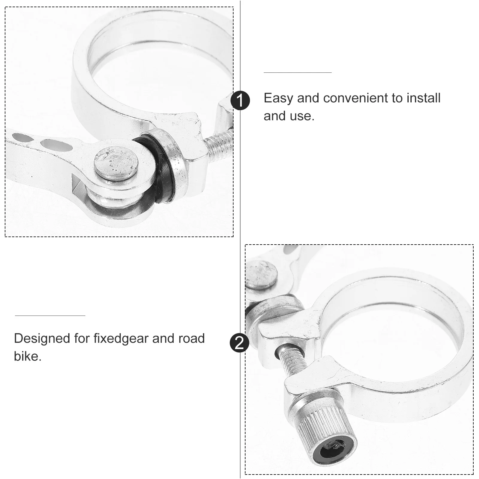 

2Pcs Bike Seatpost Clamp 35Mm Aluminum Alloy Quick Release Lock Design for Fixedgear Road Bike Easy Adjust Cycling Accessories