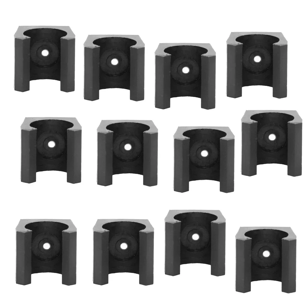 12Pcs Billiard Cue Holders 1.9x1.8x1.8cm Wall Hanging Fishing Rods Holder Plastic Sticks Holder Clips Fishing Accessories