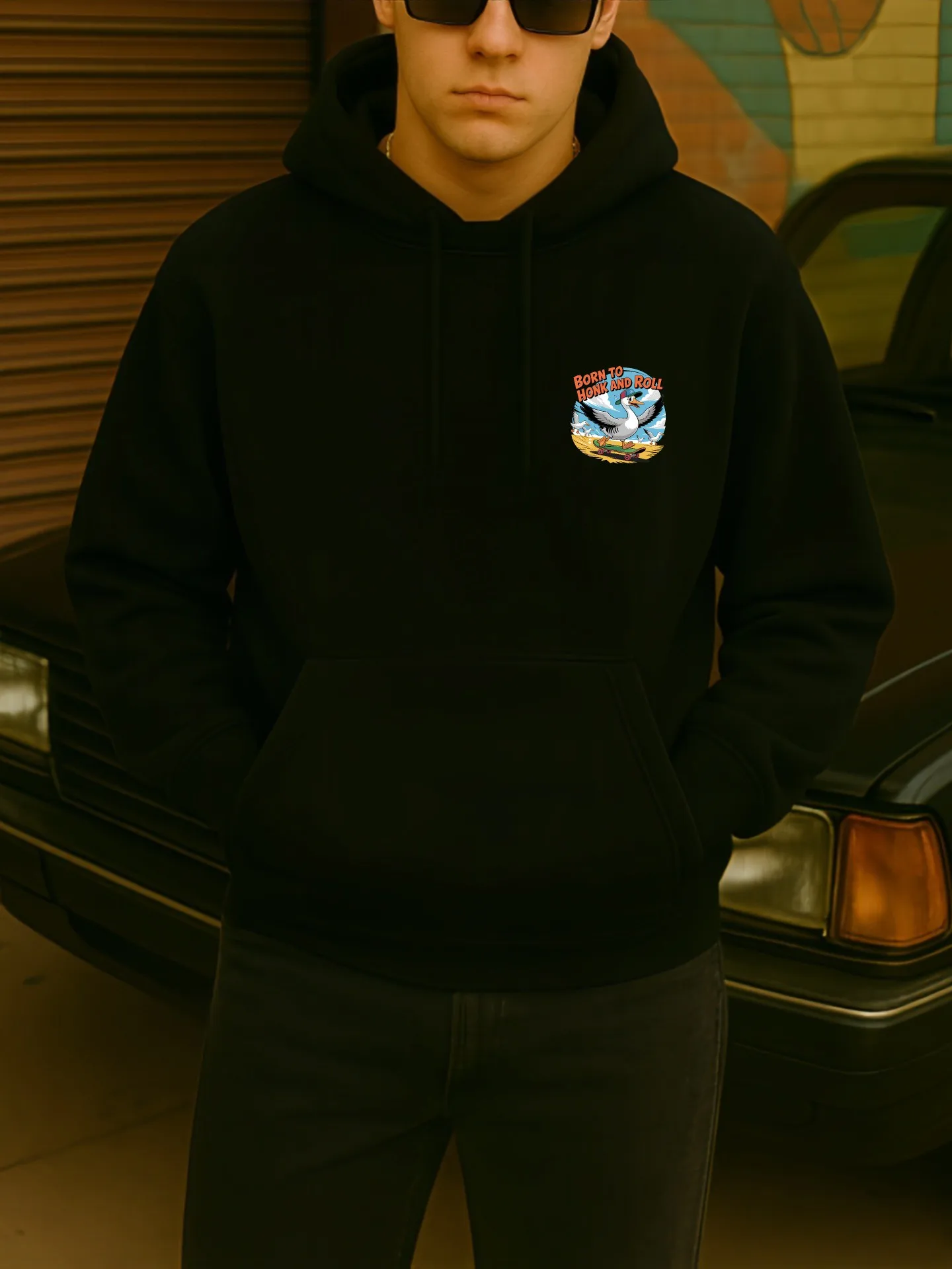 سترة بغطاء للرأس للرجال، سترة كاجوال بغطاء للرأس مع طباعة كرتونية، قماش ناعم، للشباب، للارتداء اليومي