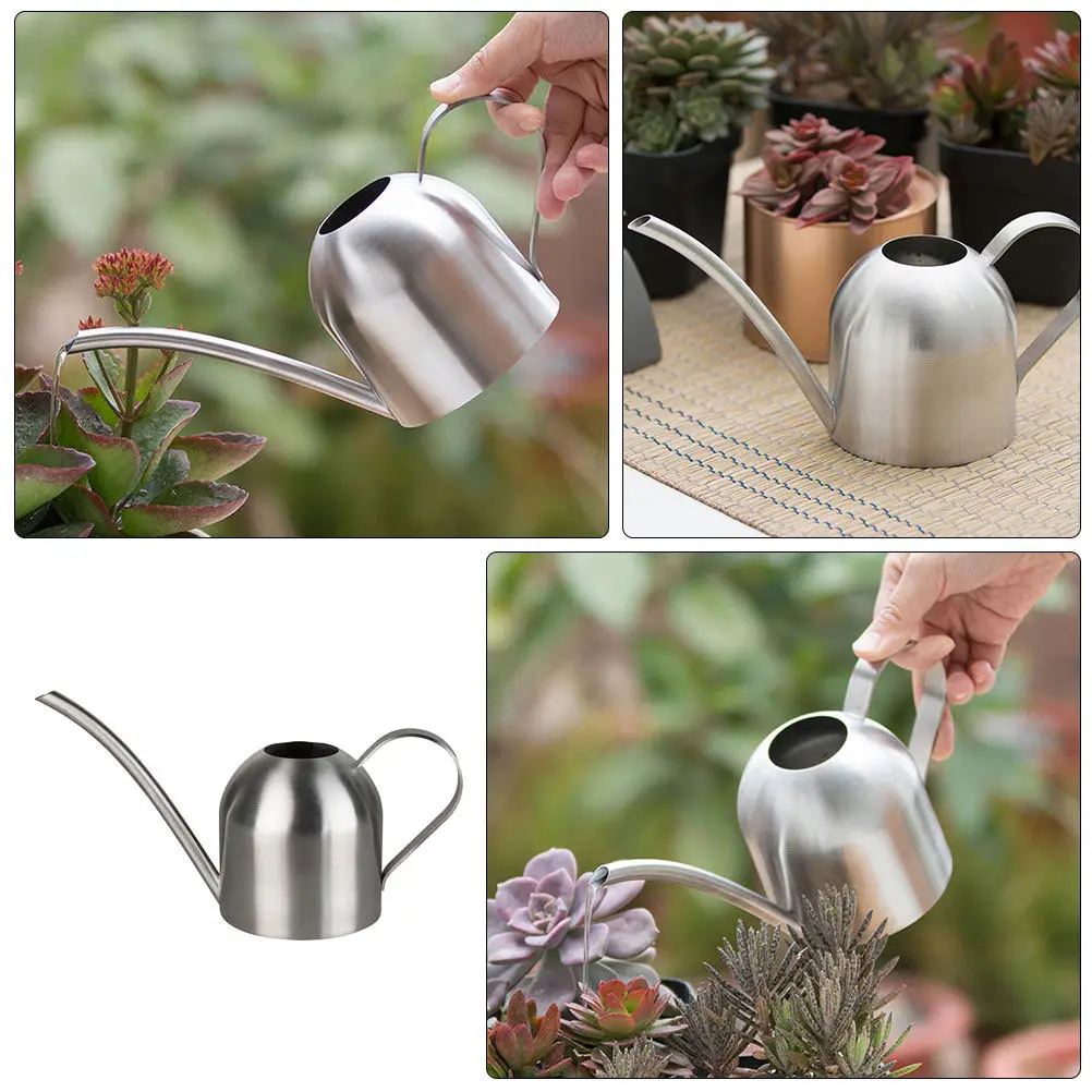 1Pcs Household Gardening Sprayer Silver Long Nose Watering Can for Plant Flower Care Outdoor Use Watering Can Spraying Bottle