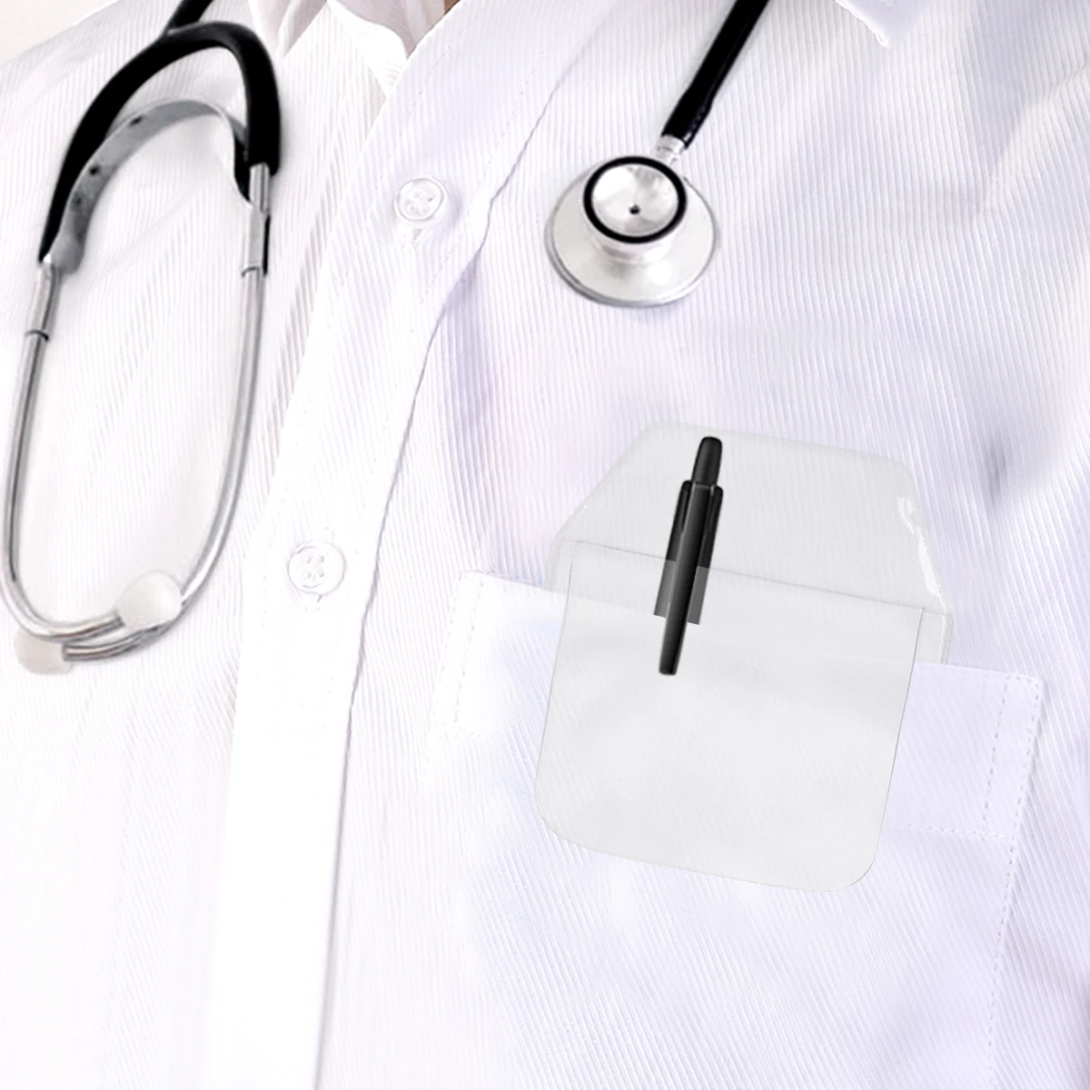 

8Pcs PVC Waterproof Trapezoid Pen Protector Bags Practical Leak-Proof Pencil Case for Office School Use Transparent