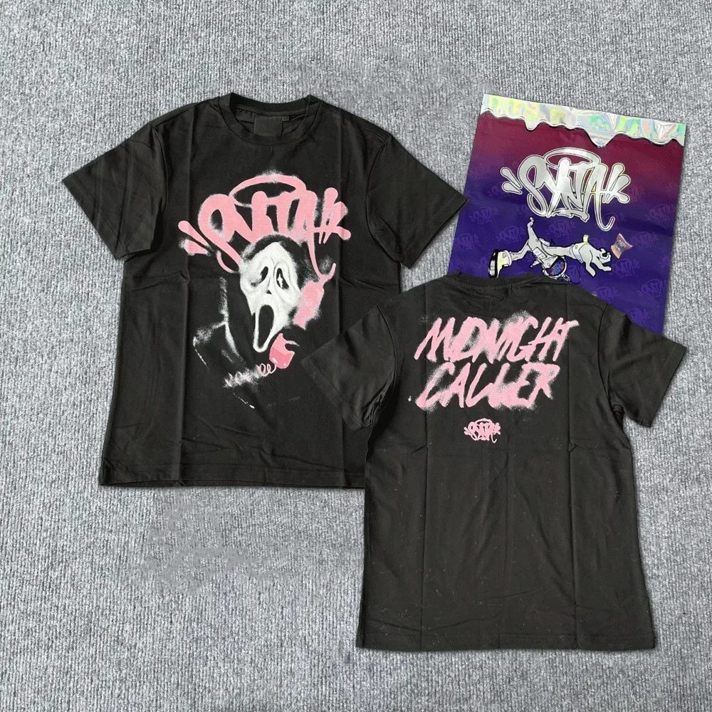 

Sy-world Grimace Death Print T-shirt y2k Harajuku Casual Hip Hop Street Men Women T Shirt UK Cee Black Cotton Short Sleeve Tees